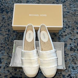 Michael Kors Tibby Slip-On Espadrilles Flats Neutral Cream White Womens Size 8